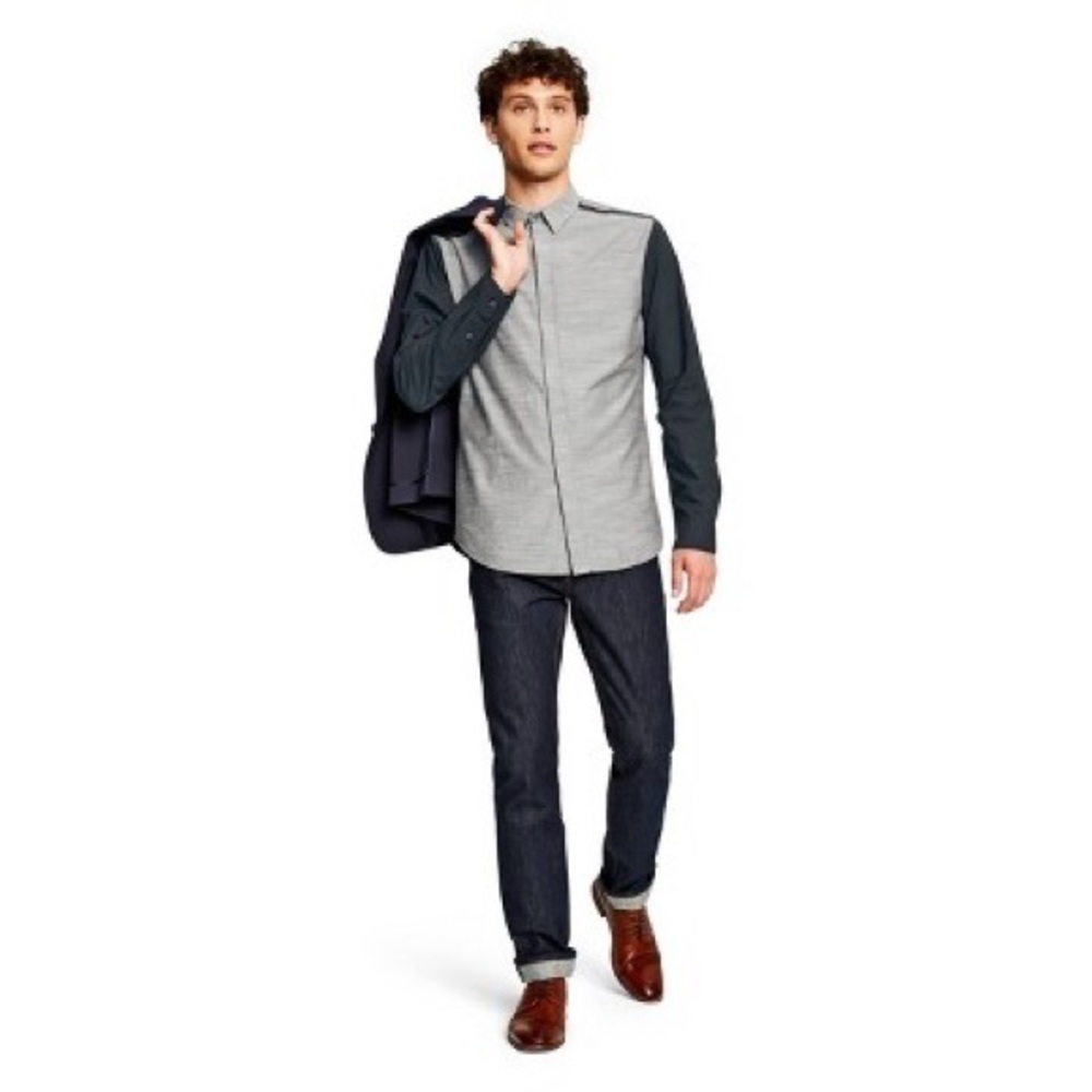 3.1 Philip Lim Long Sleeve Button Shirt Grey/Black